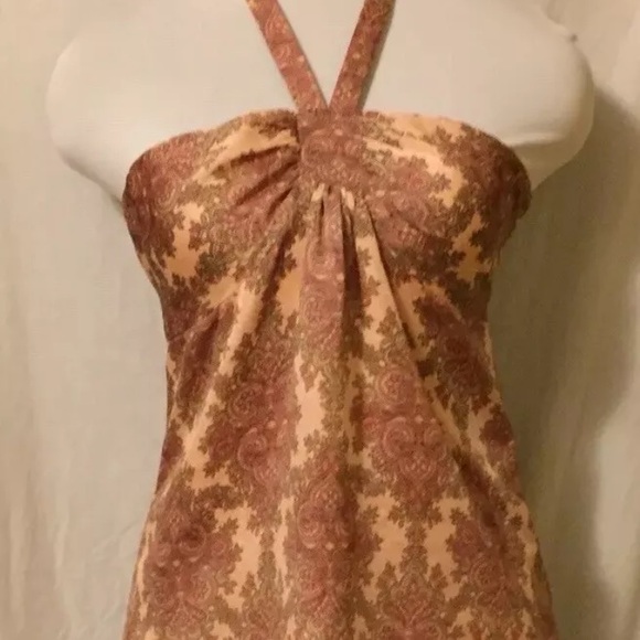 NWOT Small Ann Taylor Loft peach halter blouse - Picture 1 of 8